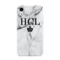 Personalised Marble Initials Crown Custom Apple iPhone XR White 3D Tough Case