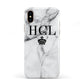 Personalised Marble Initials Crown Custom Apple iPhone XS 3D Tough