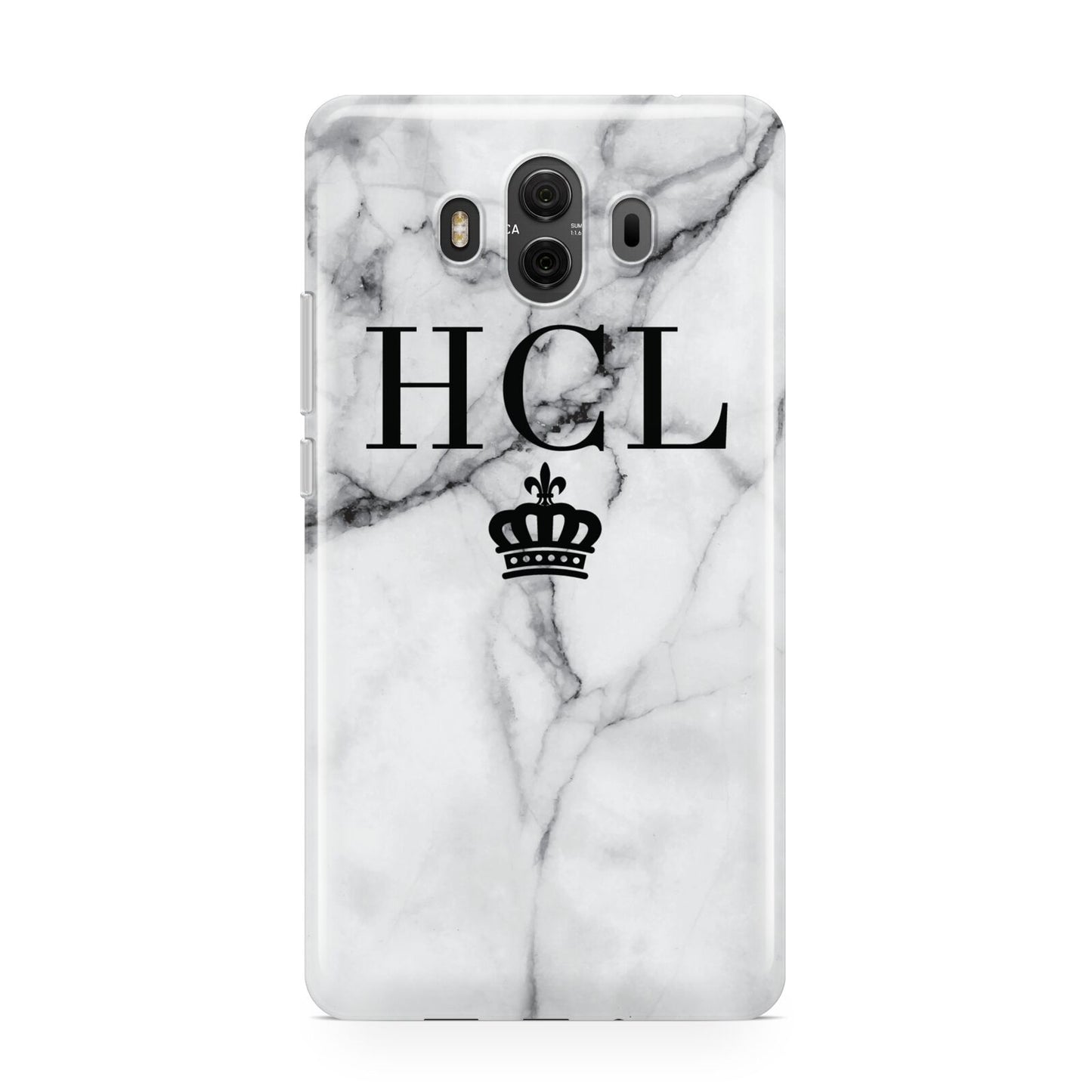 Personalised Marble Initials Crown Custom Huawei Mate 10 Protective Phone Case