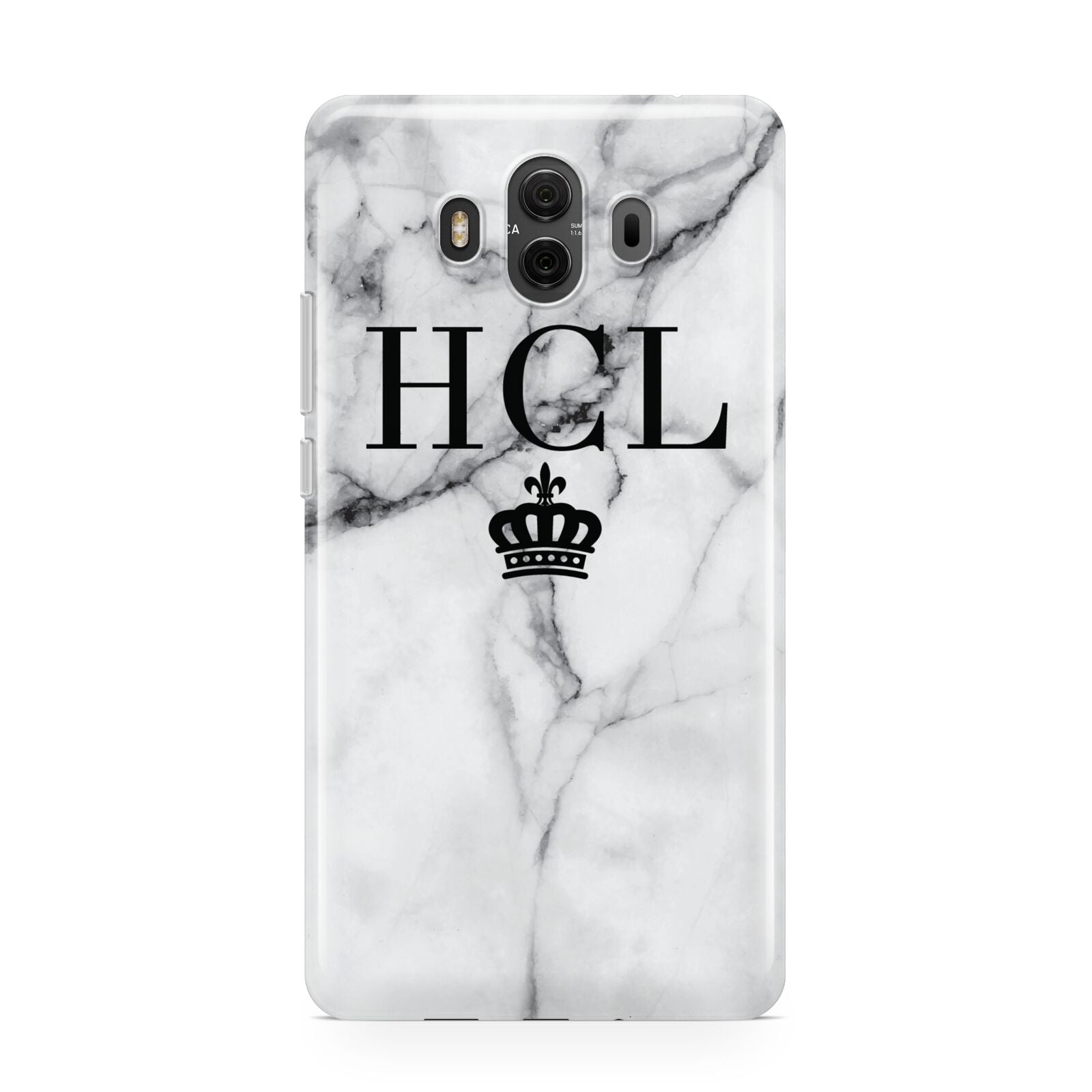 Personalised Marble Initials Crown Custom Huawei Mate 10 Protective Phone Case