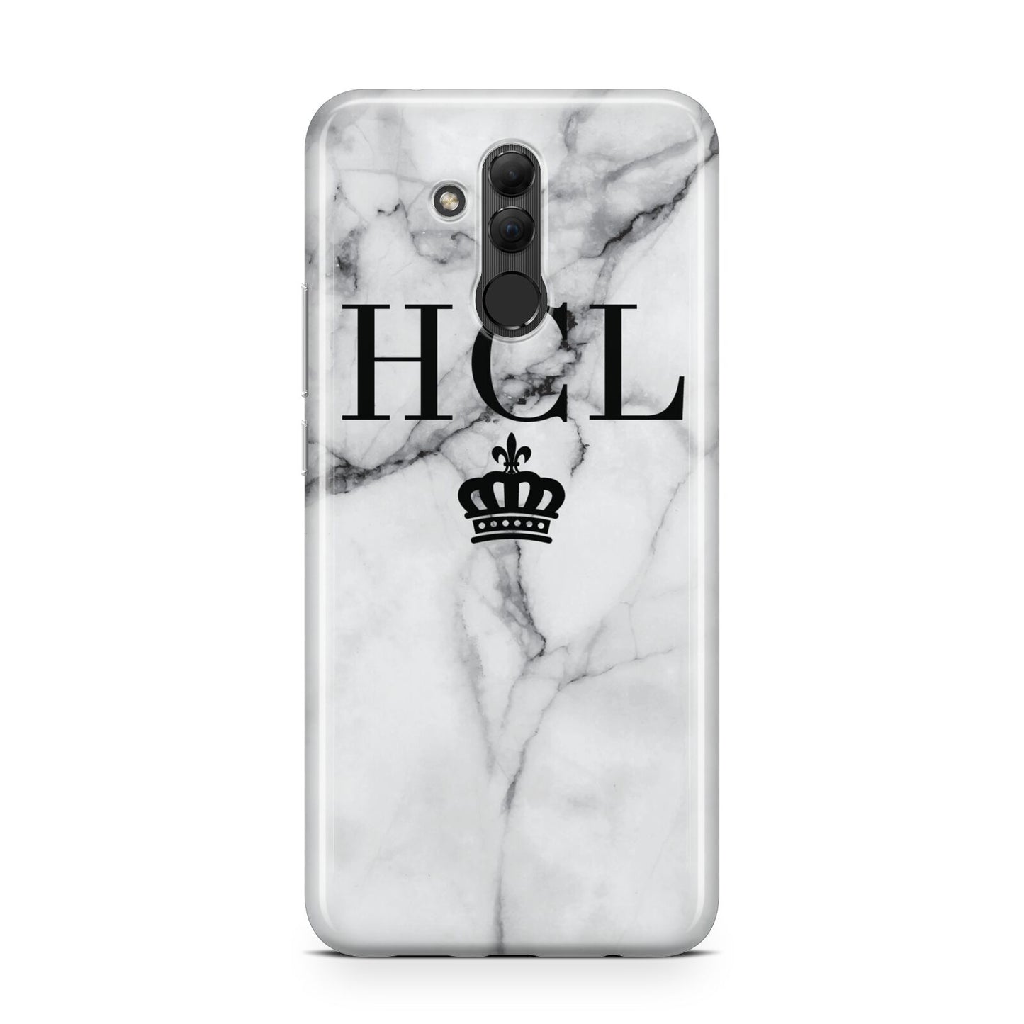 Personalised Marble Initials Crown Custom Huawei Mate 20 Lite