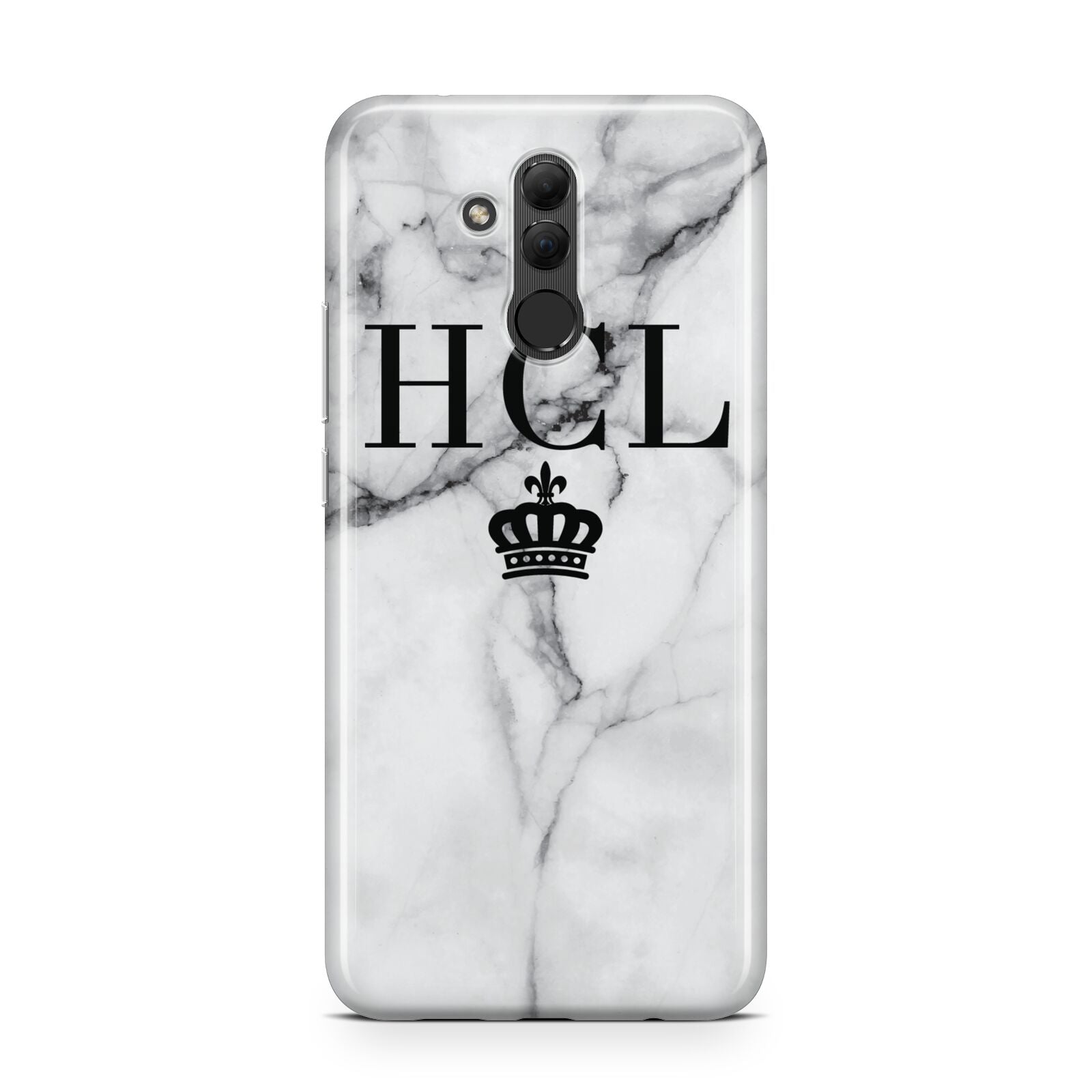 Personalised Marble Initials Crown Custom Huawei Mate 20 Lite