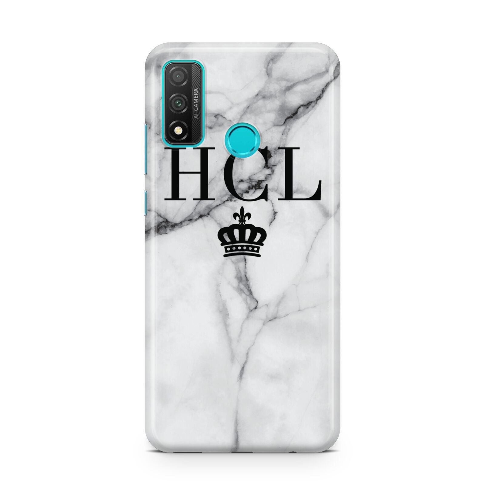 Personalised Marble Initials Crown Custom Huawei P Smart 2020