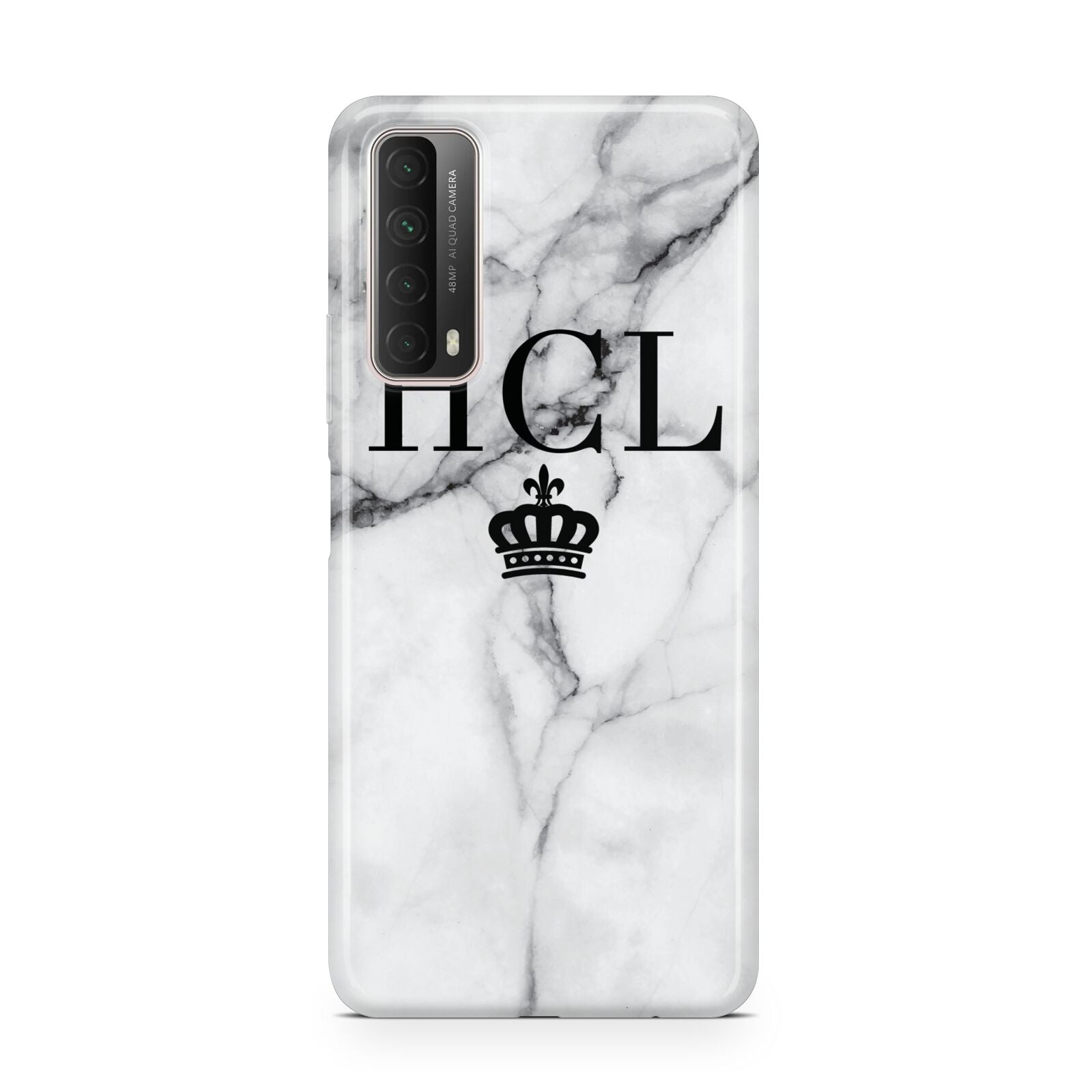 Personalised Marble Initials Crown Custom Huawei P Smart 2021