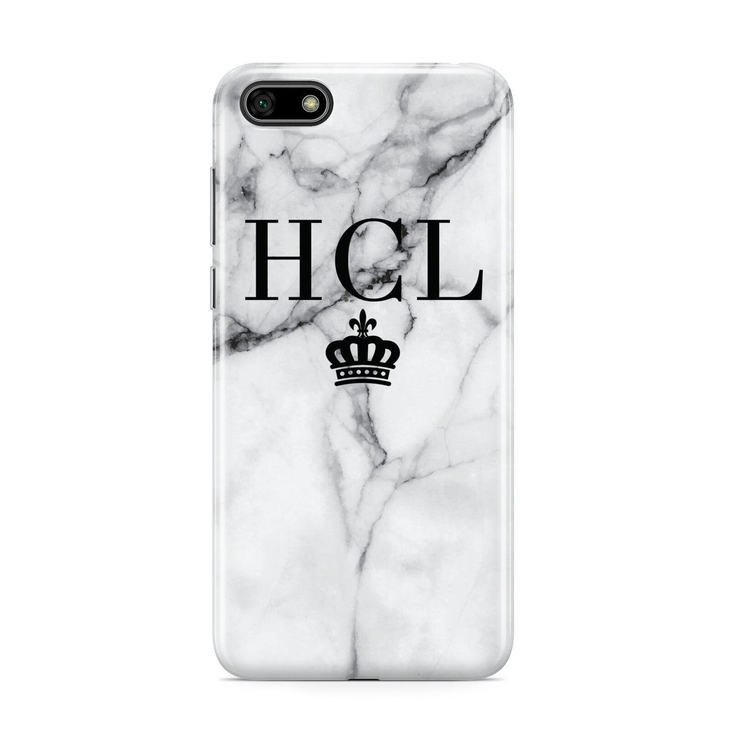 Personalised Marble Initials Crown Custom Huawei Y5 Prime 2018 Phone Case