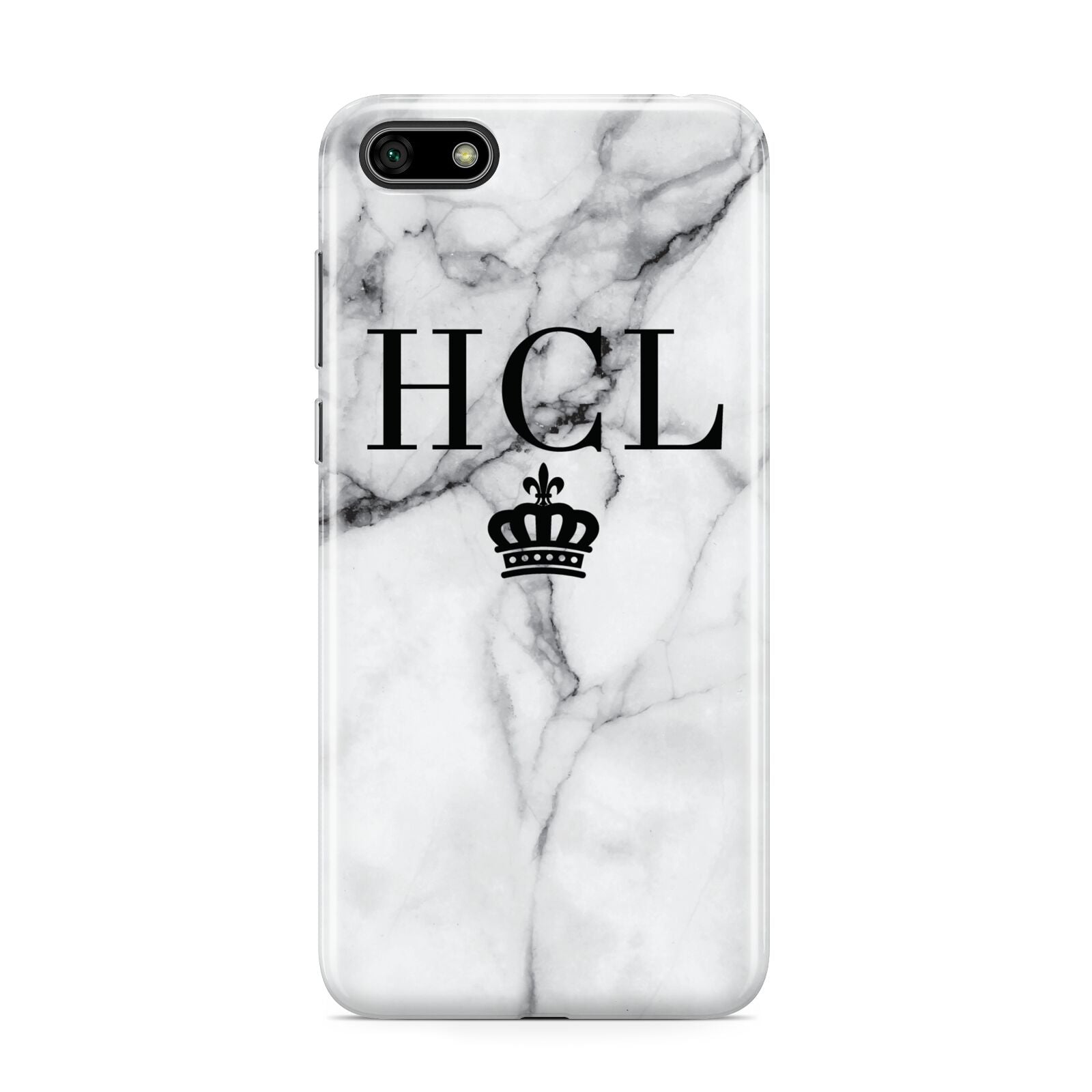 Personalised Marble Initials Crown Custom Huawei Y5 Prime 2018 Phone Case