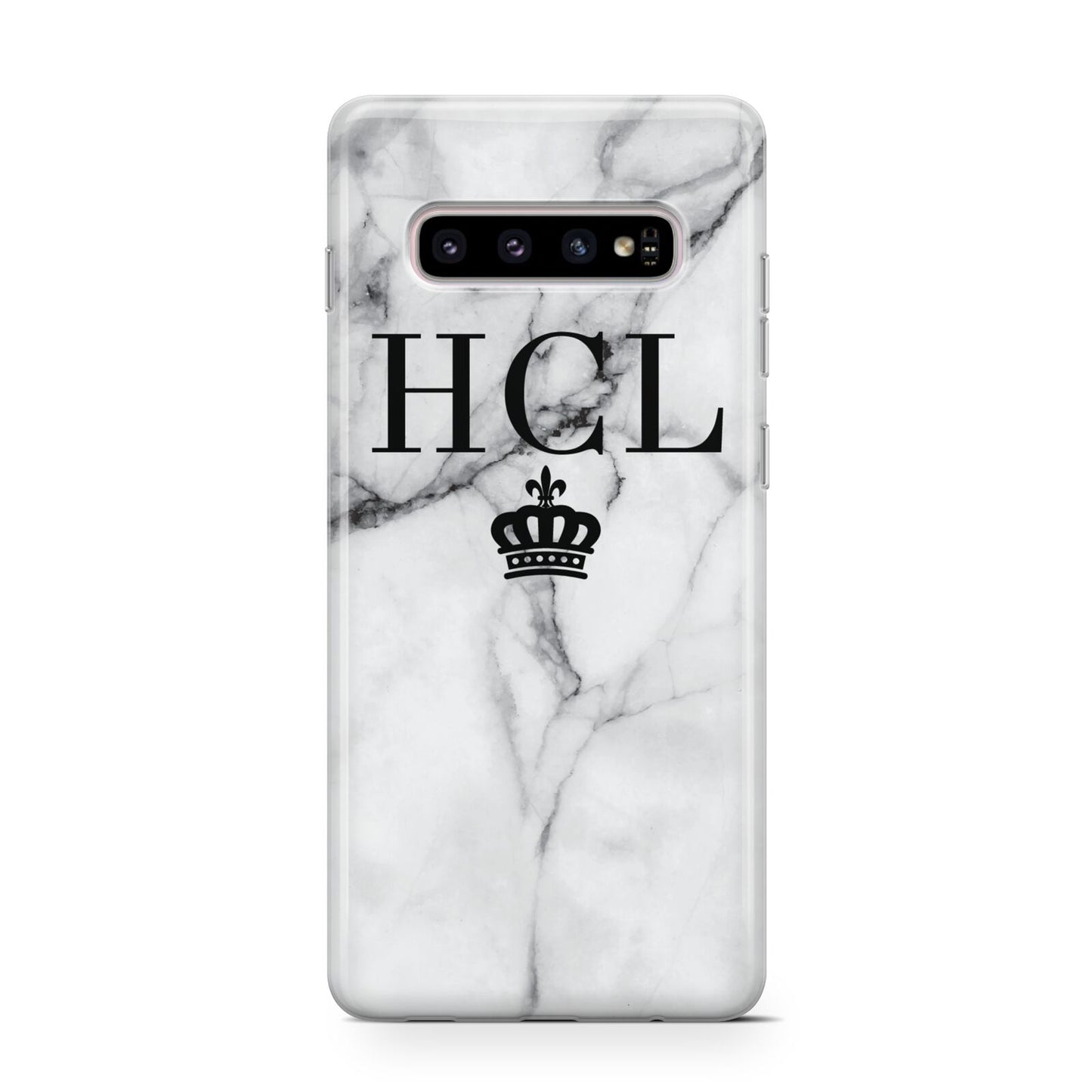 Personalised Marble Initials Crown Custom Protective Samsung Galaxy Case