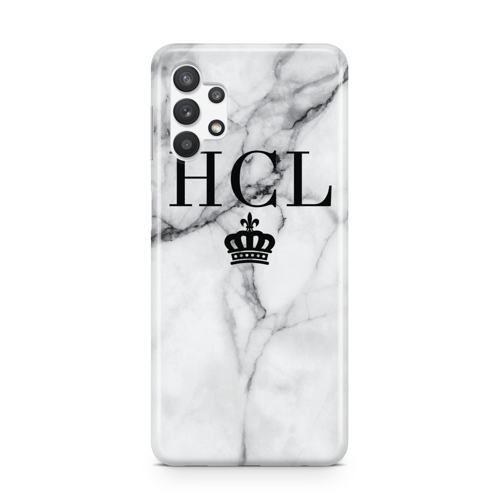 Personalised Marble Initials Crown Custom Samsung A32 5G Case