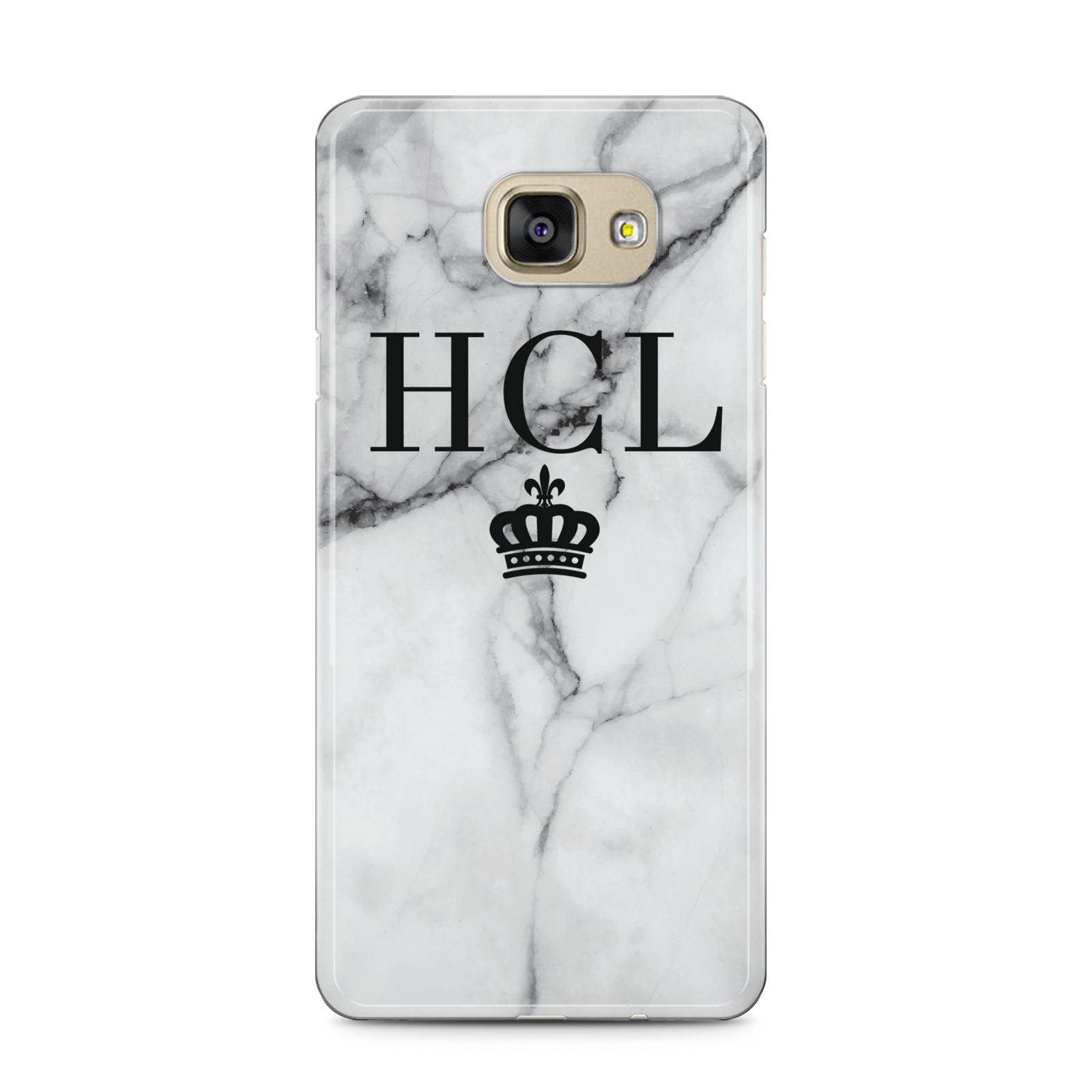 Personalised Marble Initials Crown Custom Samsung Galaxy A5 2016 Case on gold phone