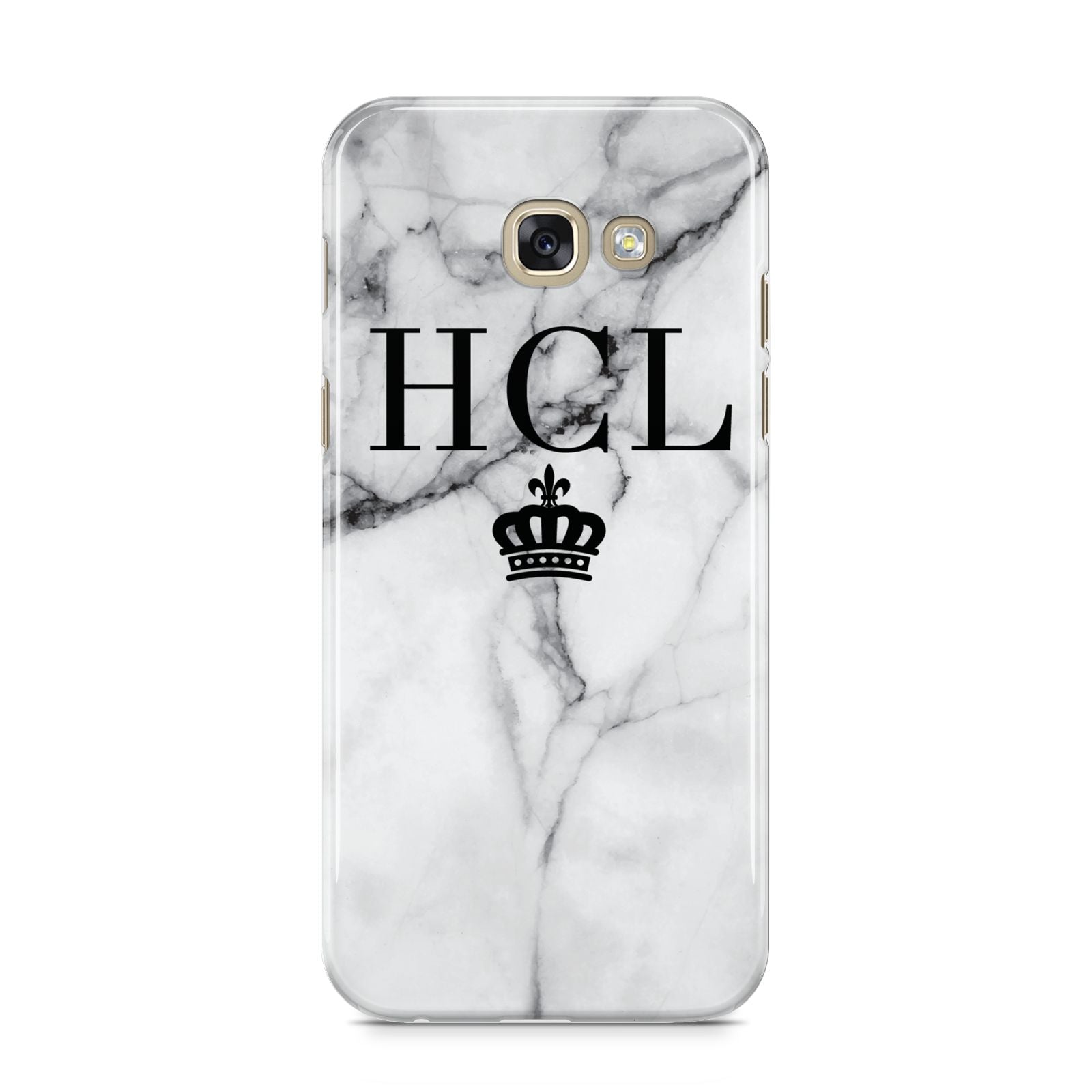 Personalised Marble Initials Crown Custom Samsung Galaxy A5 2017 Case on gold phone