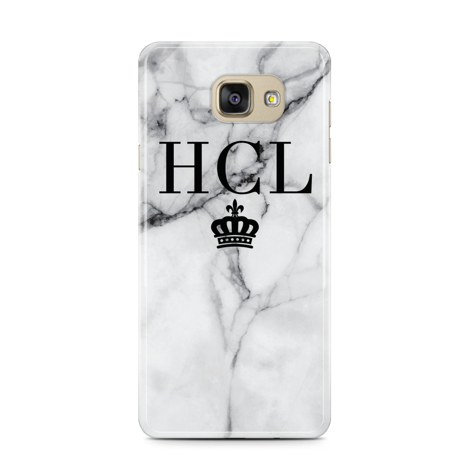 Personalised Marble Initials Crown Custom Samsung Galaxy A7 2016 Case on gold phone