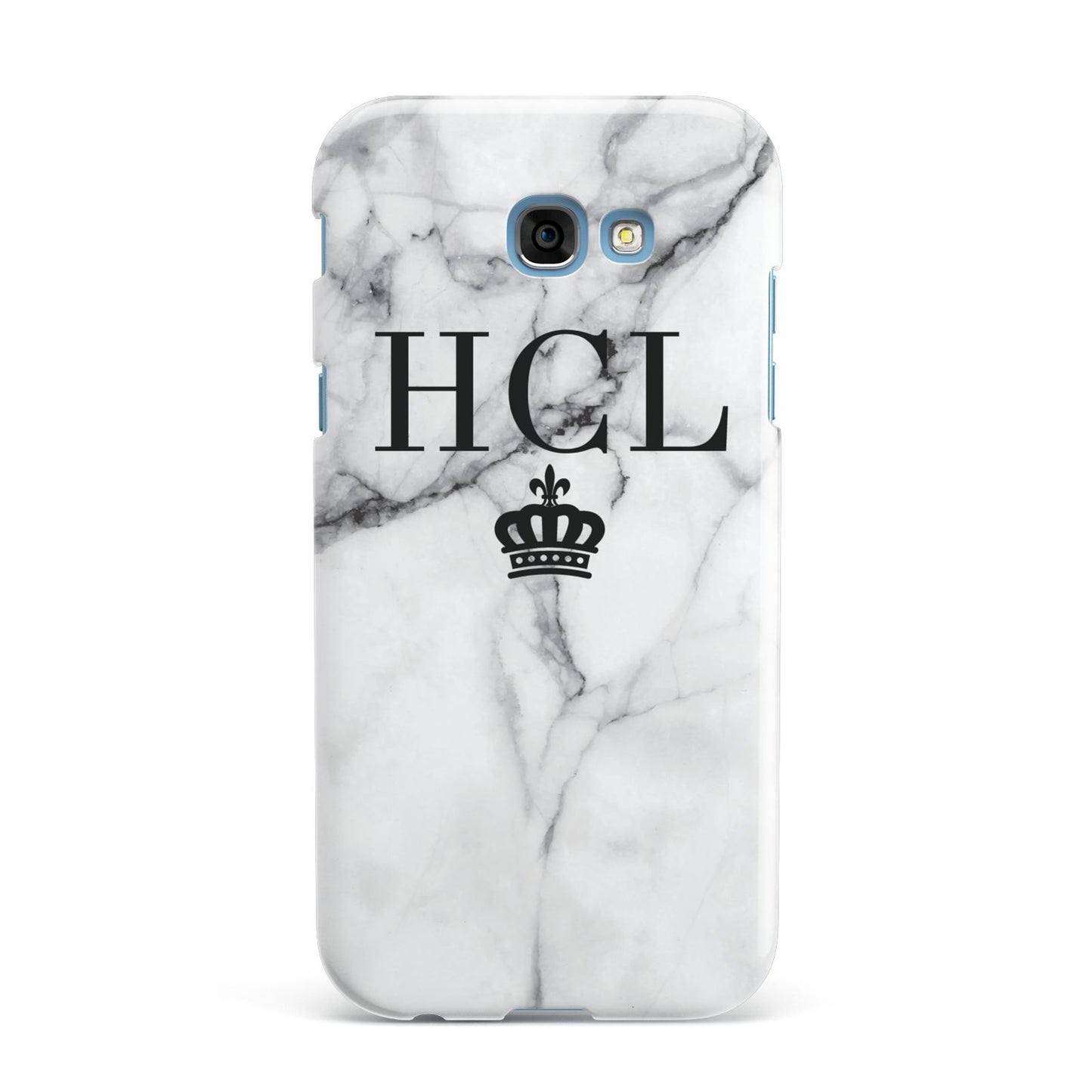 Personalised Marble Initials Crown Custom Samsung Galaxy A7 2017 Case