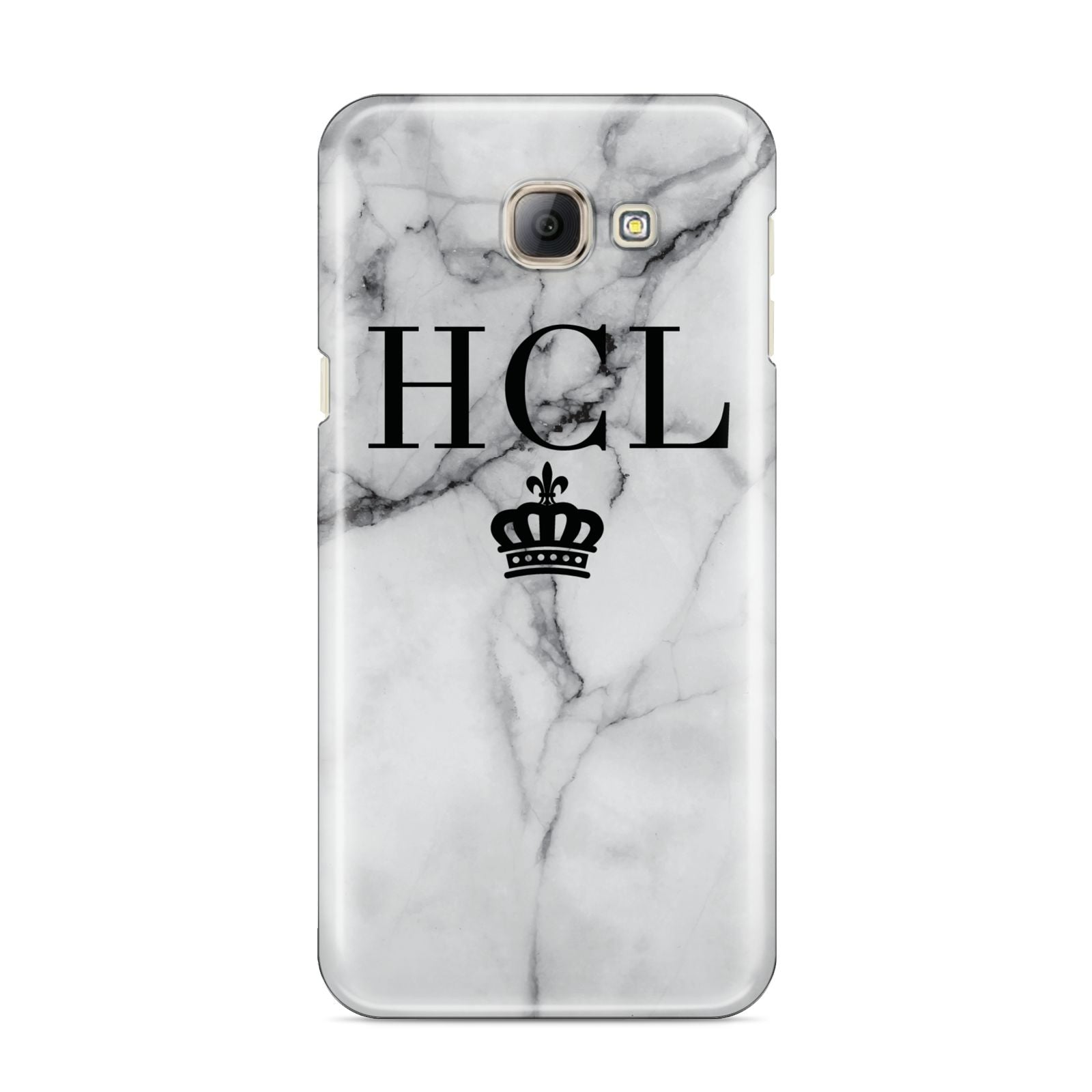 Personalised Marble Initials Crown Custom Samsung Galaxy A8 2016 Case