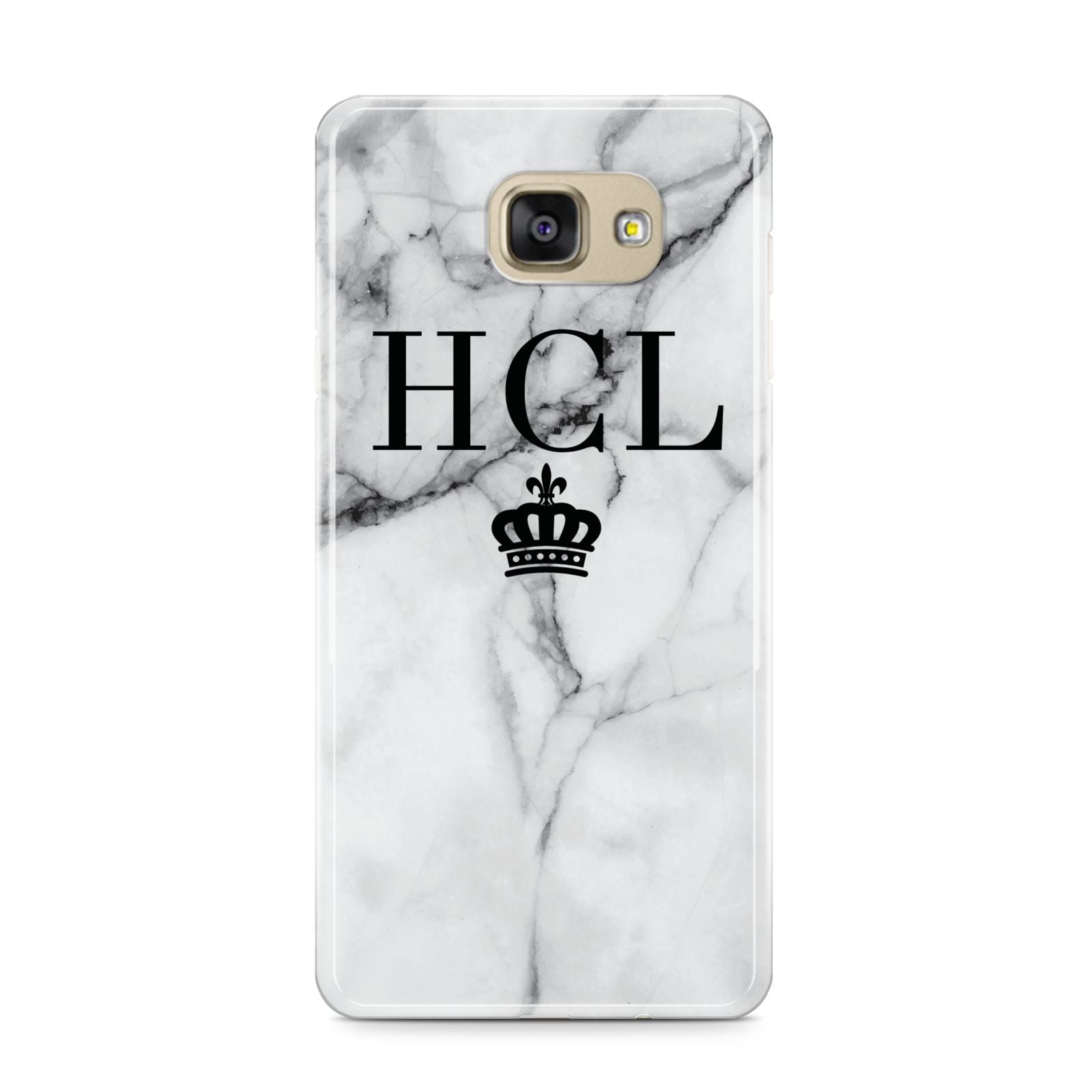 Personalised Marble Initials Crown Custom Samsung Galaxy A9 2016 Case on gold phone