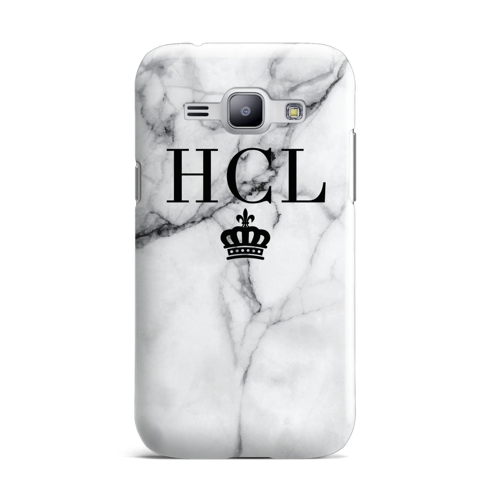 Personalised Marble Initials Crown Custom Samsung Galaxy J1 2015 Case