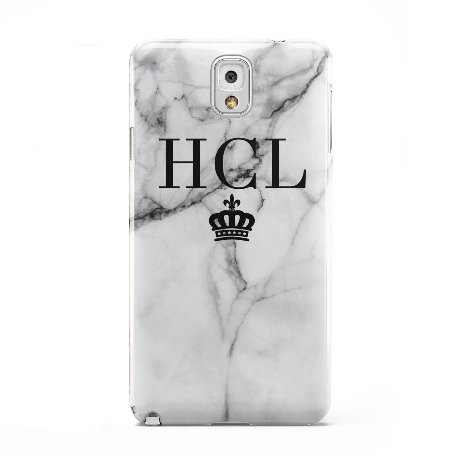 Personalised Marble Initials Crown Custom Samsung Galaxy Note 3 Case