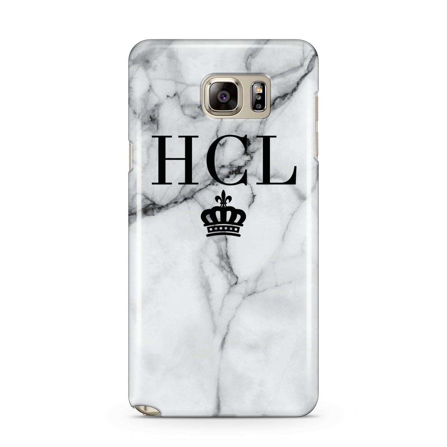 Personalised Marble Initials Crown Custom Samsung Galaxy Note 5 Case