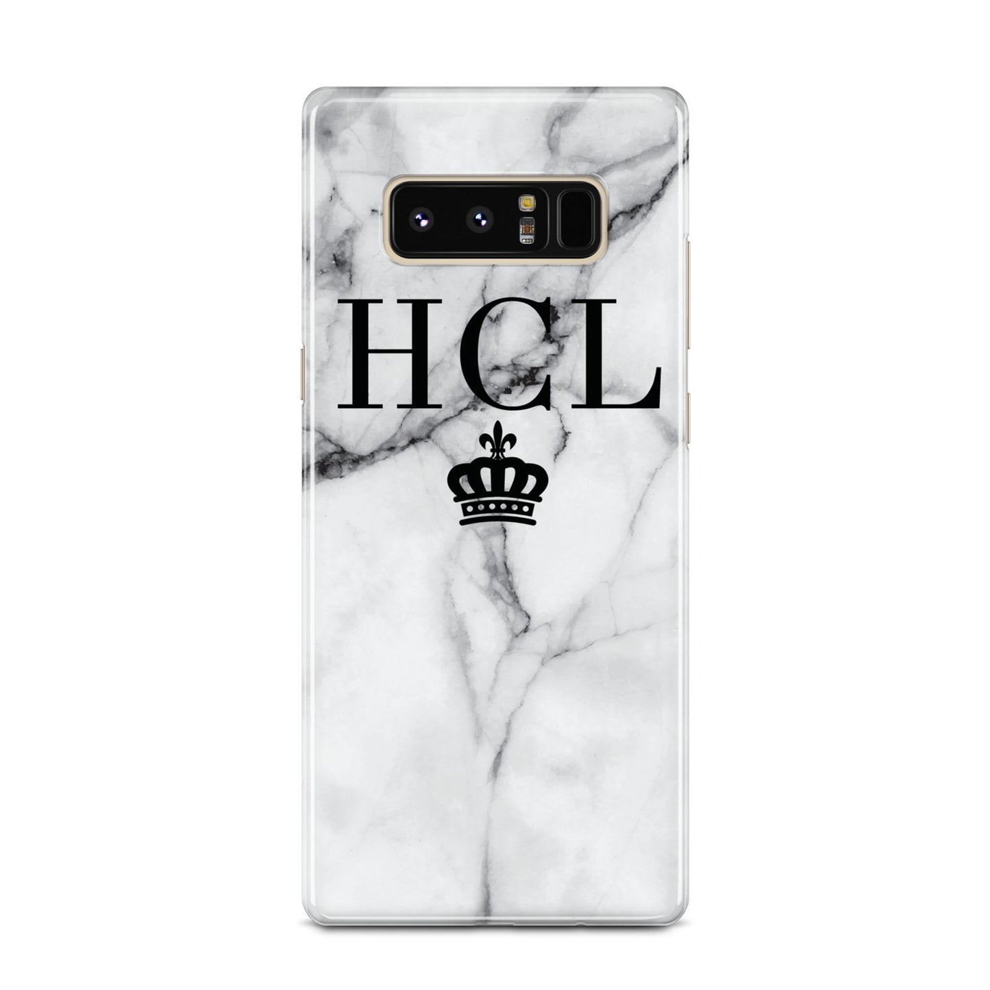 Personalised Marble Initials Crown Custom Samsung Galaxy Note 8 Case
