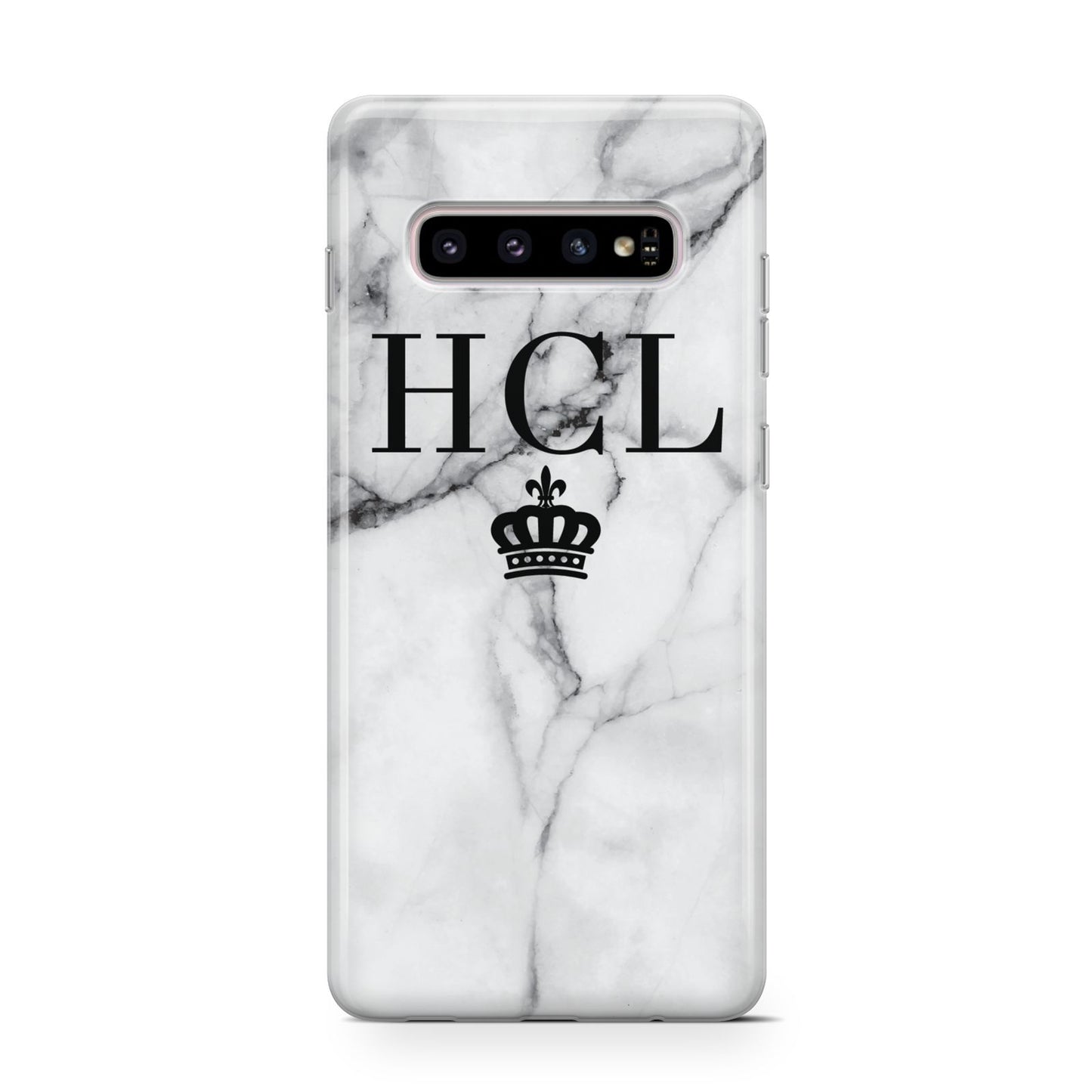 Personalised Marble Initials Crown Custom Samsung Galaxy S10 Case