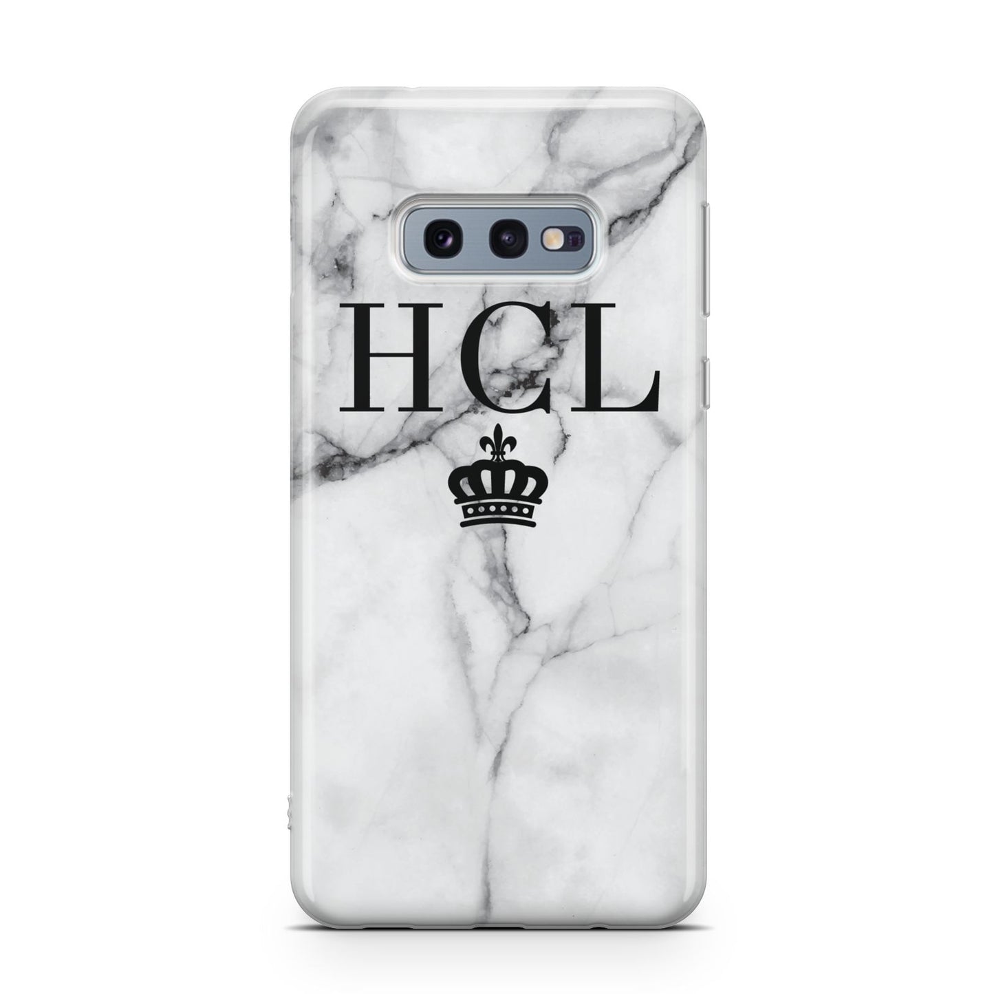 Personalised Marble Initials Crown Custom Samsung Galaxy S10E Case