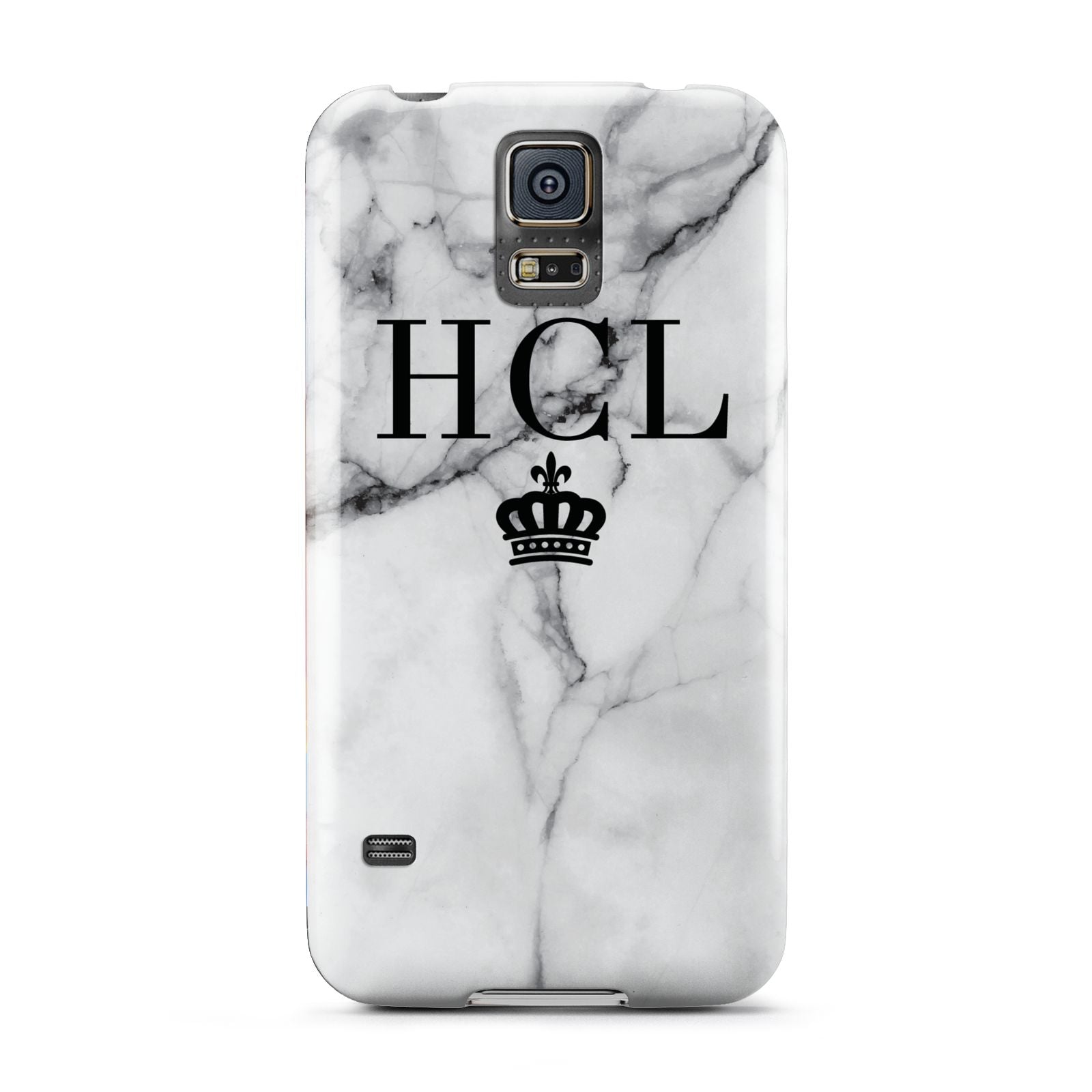 Personalised Marble Initials Crown Custom Samsung Galaxy S5 Case