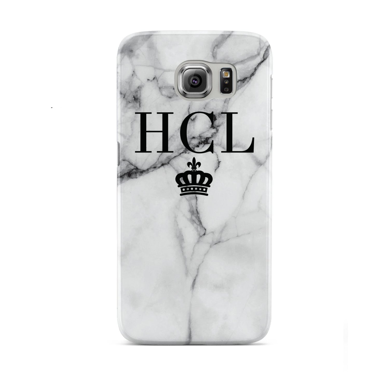Personalised Marble Initials Crown Custom Samsung Galaxy S6 Case