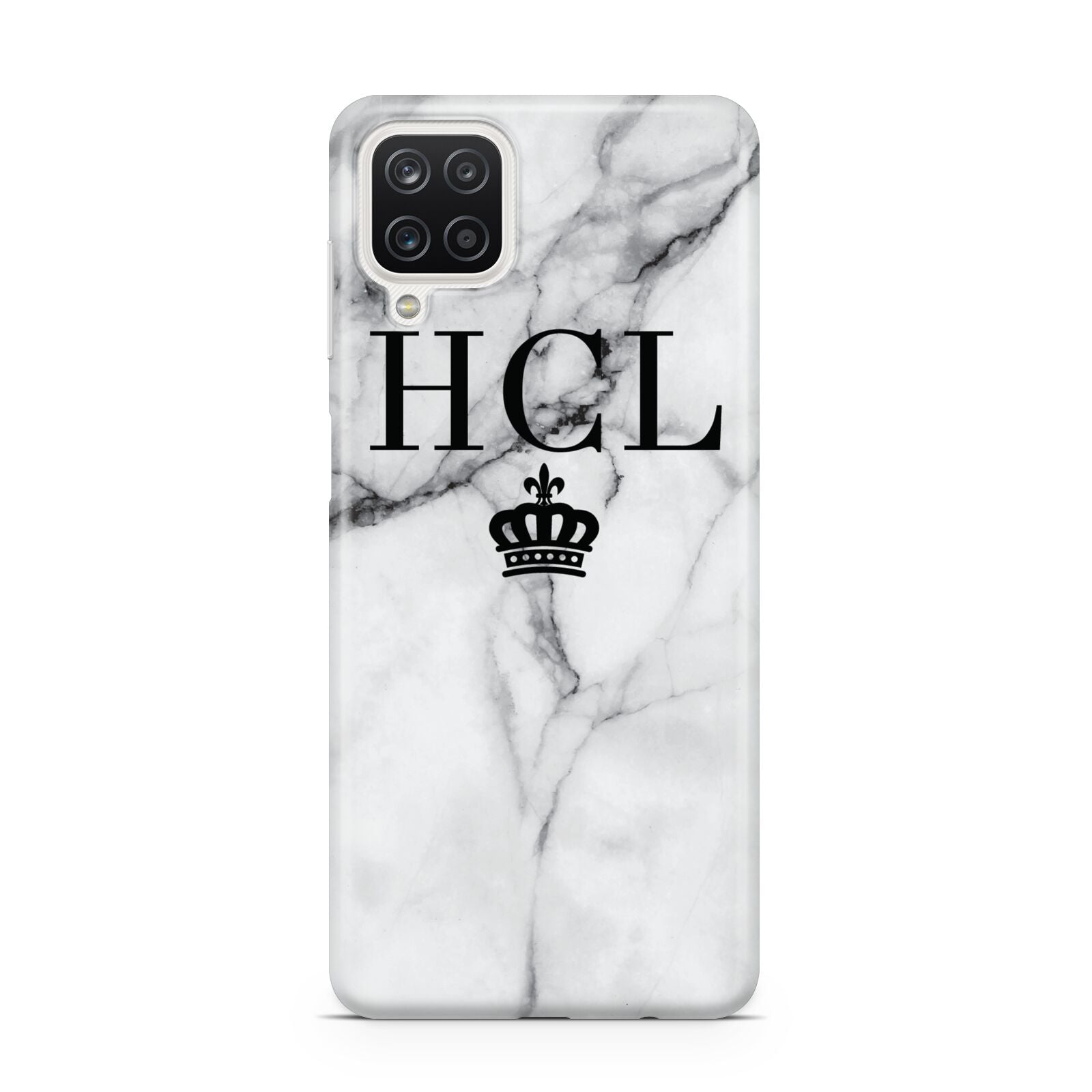 Personalised Marble Initials Crown Custom Samsung M12 Case