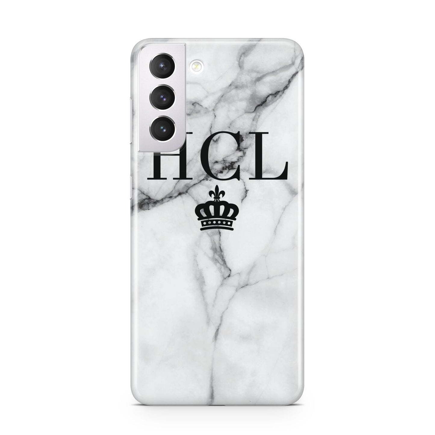 Personalised Marble Initials Crown Custom Samsung S21 Case