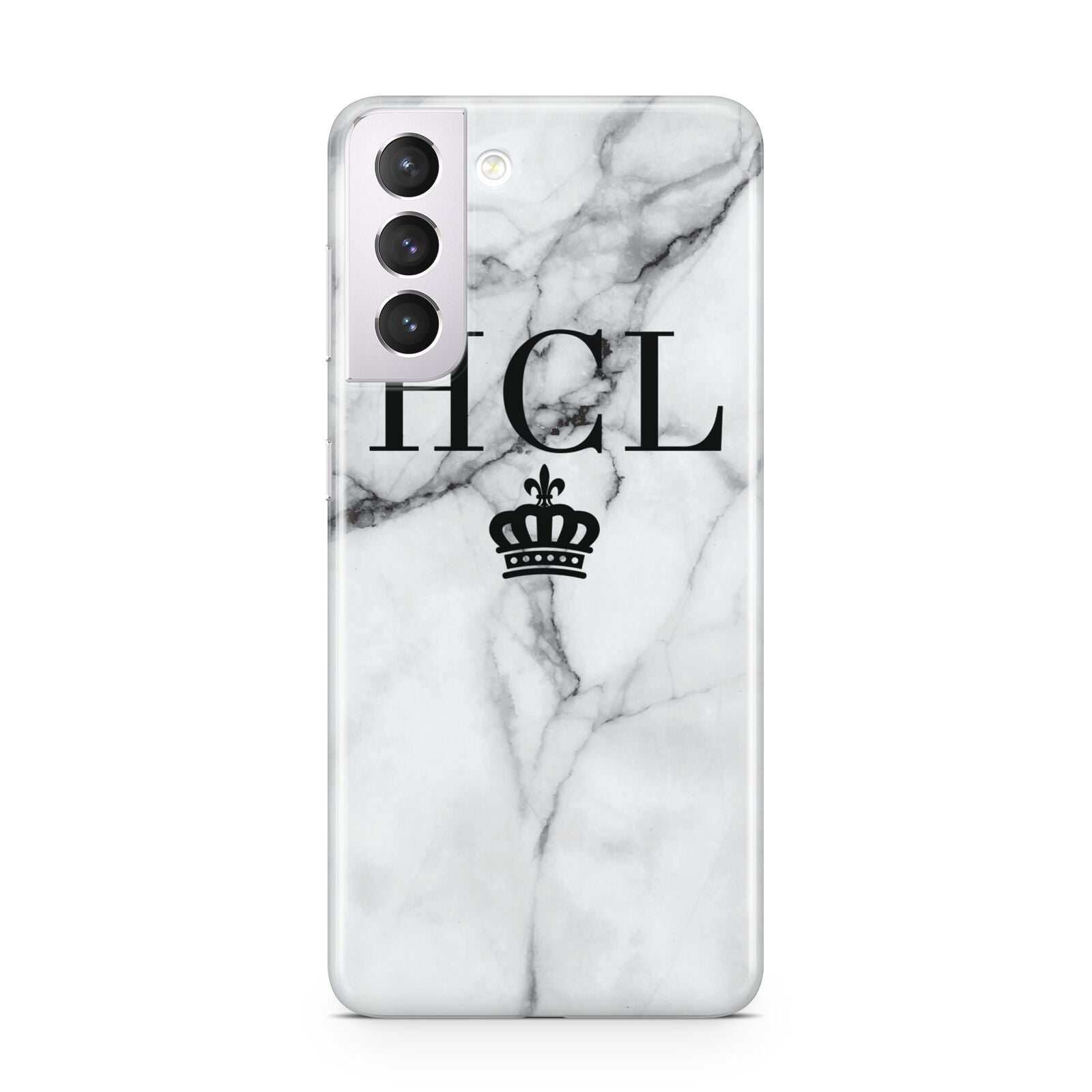 Personalised Marble Initials Crown Custom Samsung S21 Case