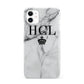 Personalised Marble Initials Crown Custom iPhone 11 3D Snap Case