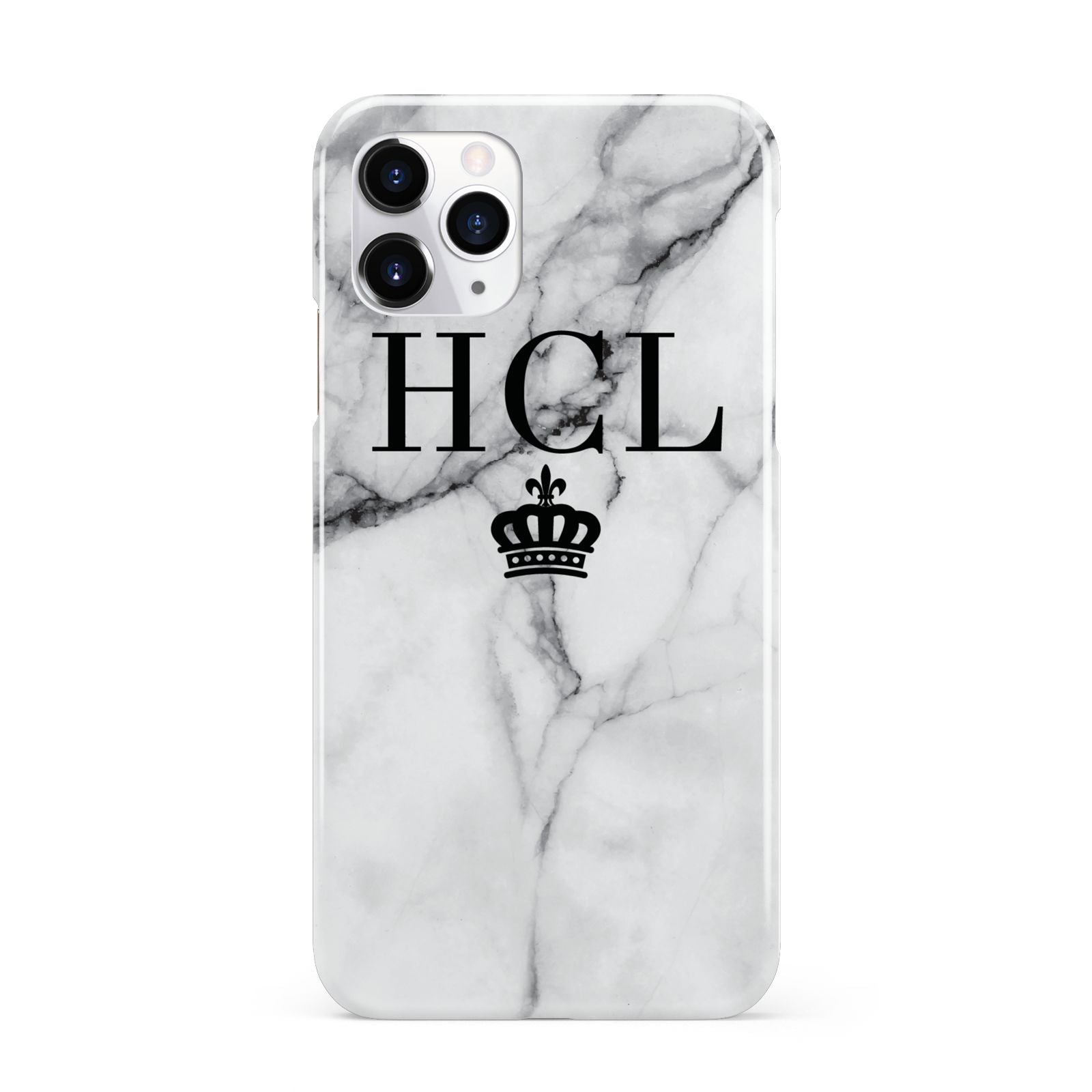 Personalised Marble Initials Crown Custom iPhone 11 Pro 3D Snap Case