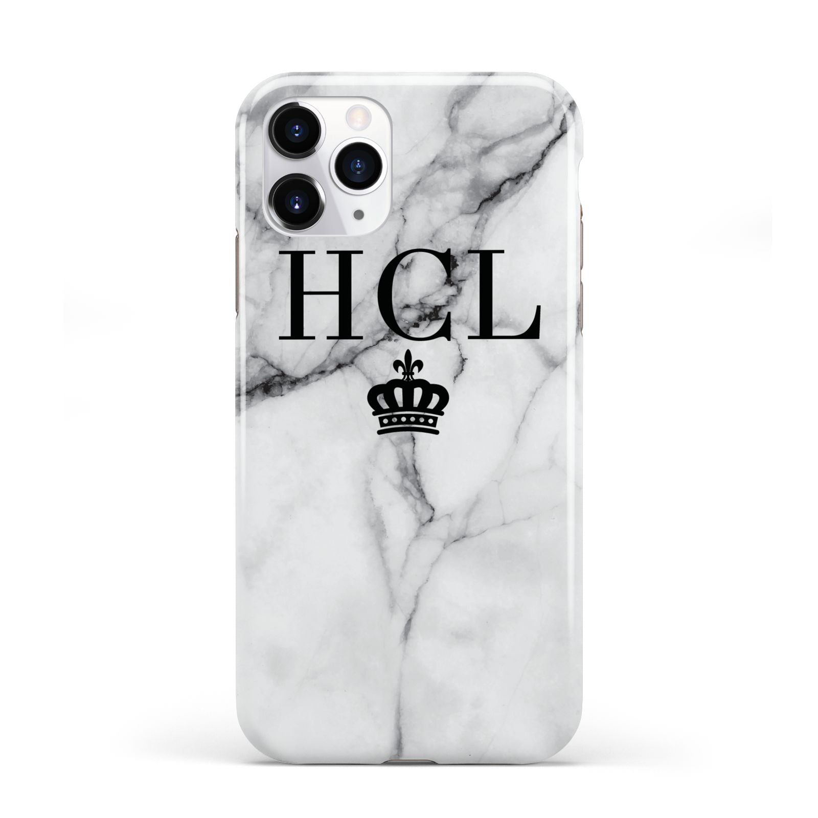 Personalised Marble Initials Crown Custom iPhone 11 Pro 3D Tough Case