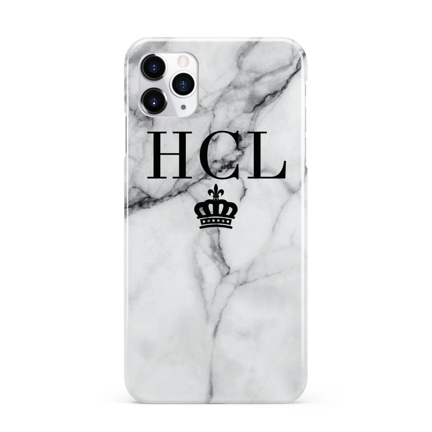 Personalised Marble Initials Crown Custom iPhone 11 Pro Max 3D Snap Case