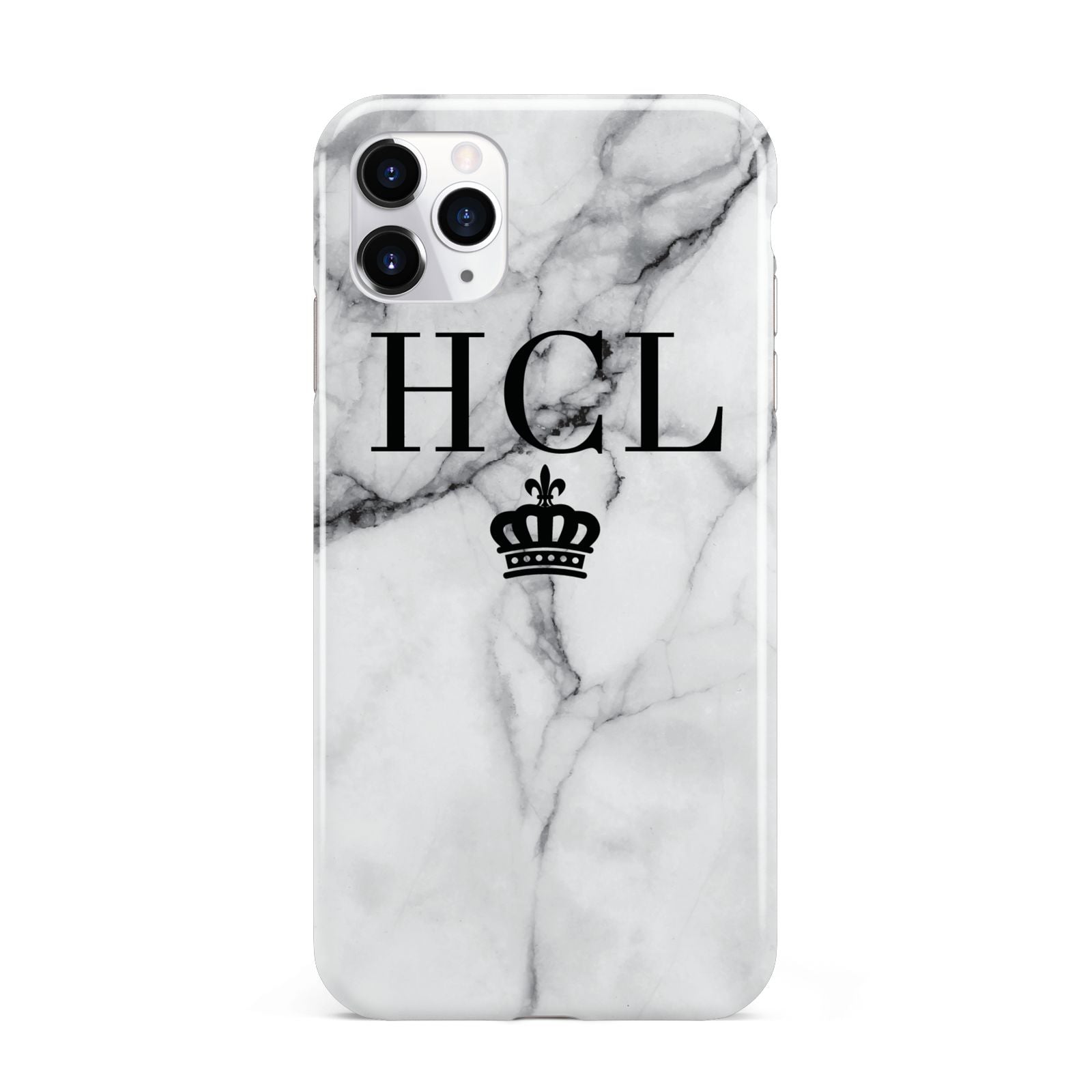 Personalised Marble Initials Crown Custom iPhone 11 Pro Max 3D Tough Case