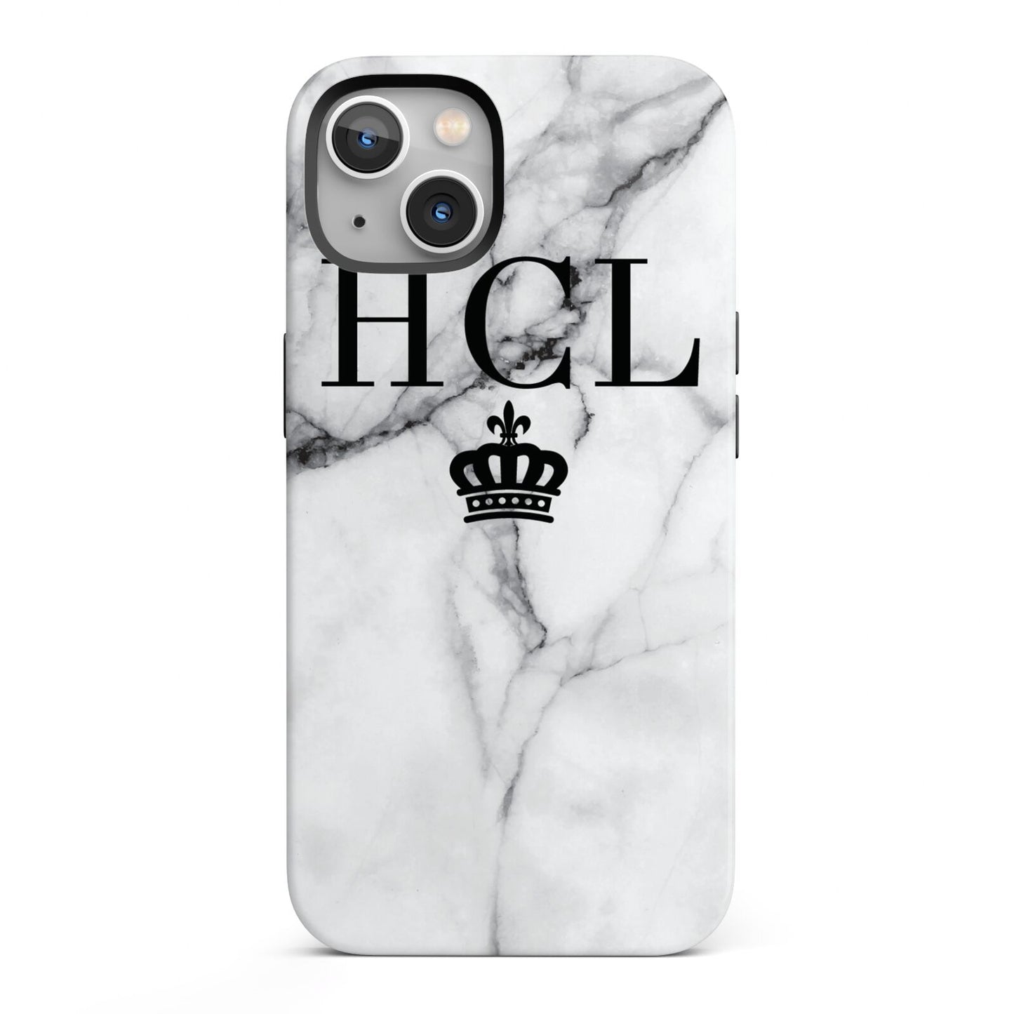 Personalised Marble Initials Crown Custom iPhone 13 Full Wrap 3D Tough Case
