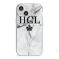 Personalised Marble Initials Crown Custom iPhone 13 Mini TPU Impact Case with White Edges