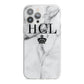 Personalised Marble Initials Crown Custom iPhone 13 Pro Max TPU Impact Case with White Edges