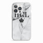Personalised Marble Initials Crown Custom iPhone 13 Pro TPU Impact Case with White Edges