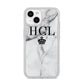 Personalised Marble Initials Crown Custom iPhone 14 Glitter Tough Case Starlight