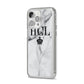 Personalised Marble Initials Crown Custom iPhone 14 Pro Max Clear Tough Case Silver Angled Image