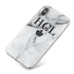 Personalised Marble Initials Crown Custom iPhone X Bumper Case on Silver iPhone