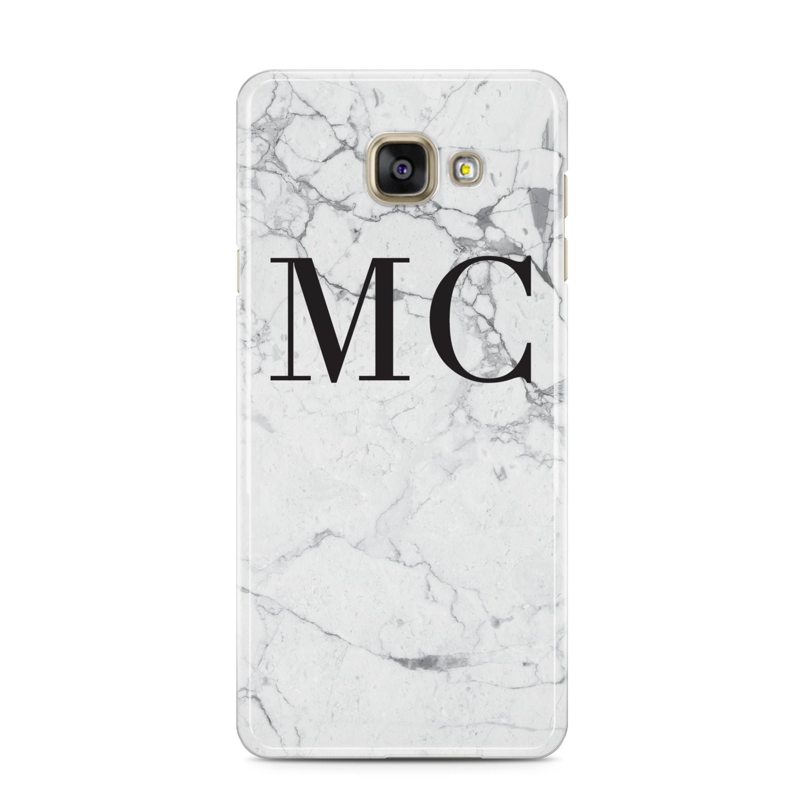 Personalised Marble Initials Samsung Galaxy A3 2016 Case on gold phone