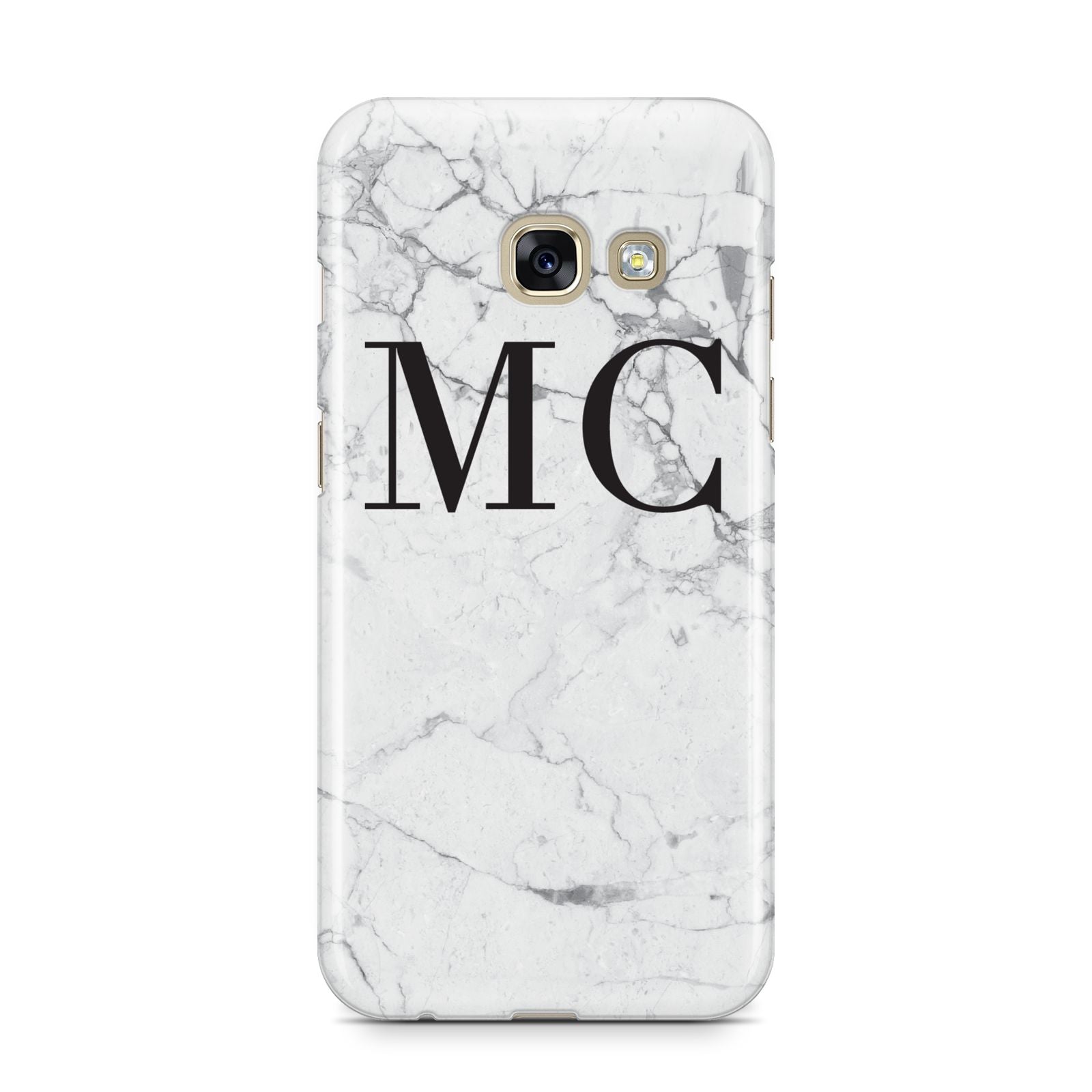 Personalised Marble Initials Samsung Galaxy A3 2017 Case on gold phone