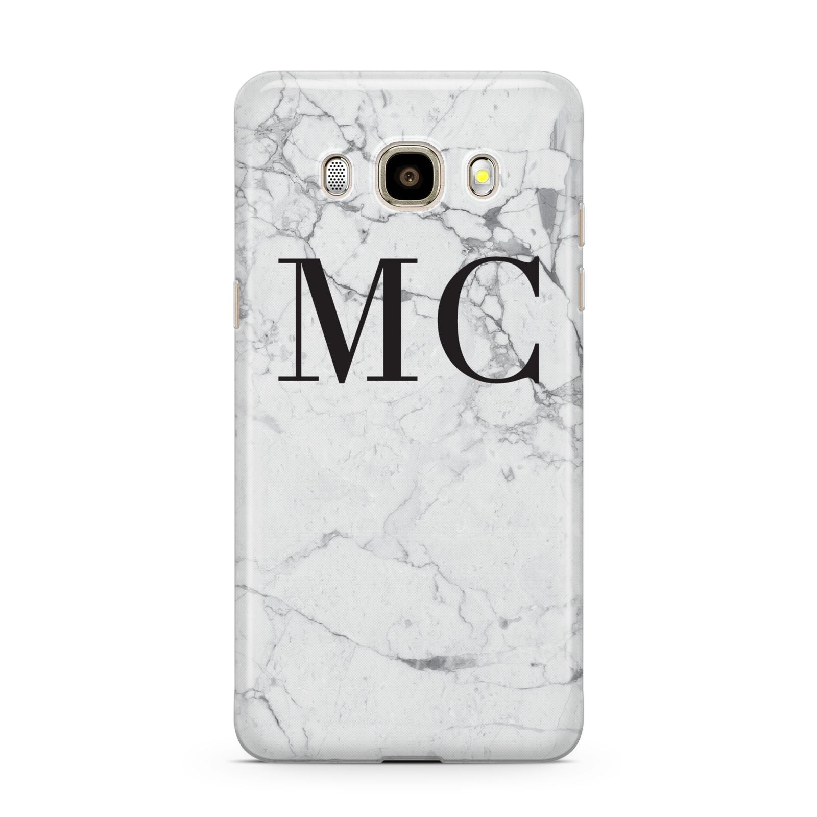 Personalised Marble Initials Samsung Galaxy J7 2016 Case on gold phone