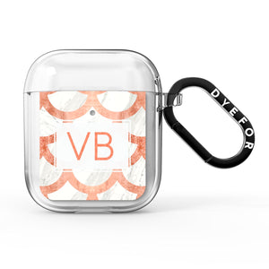 Personalised Marble Initials Scales AirPods Case