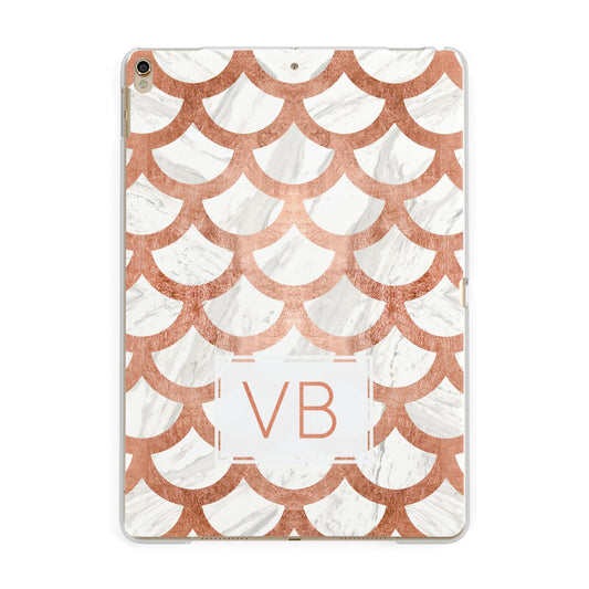 Personalised Marble Initials Scales Apple iPad Gold Case