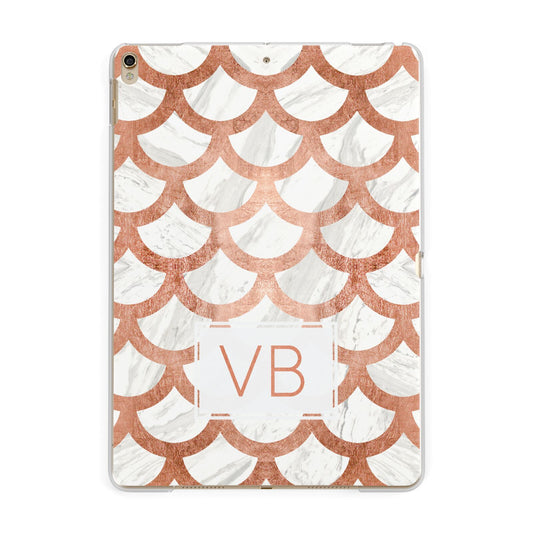 Personalised Marble Initials Scales Apple iPad Gold Case