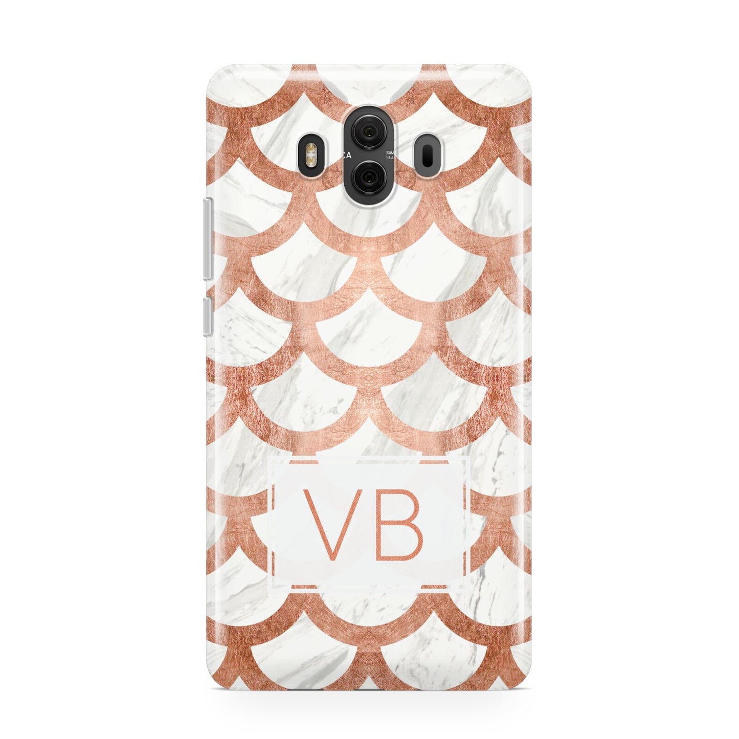 Personalised Marble Initials Scales Huawei Mate 10 Protective Phone Case