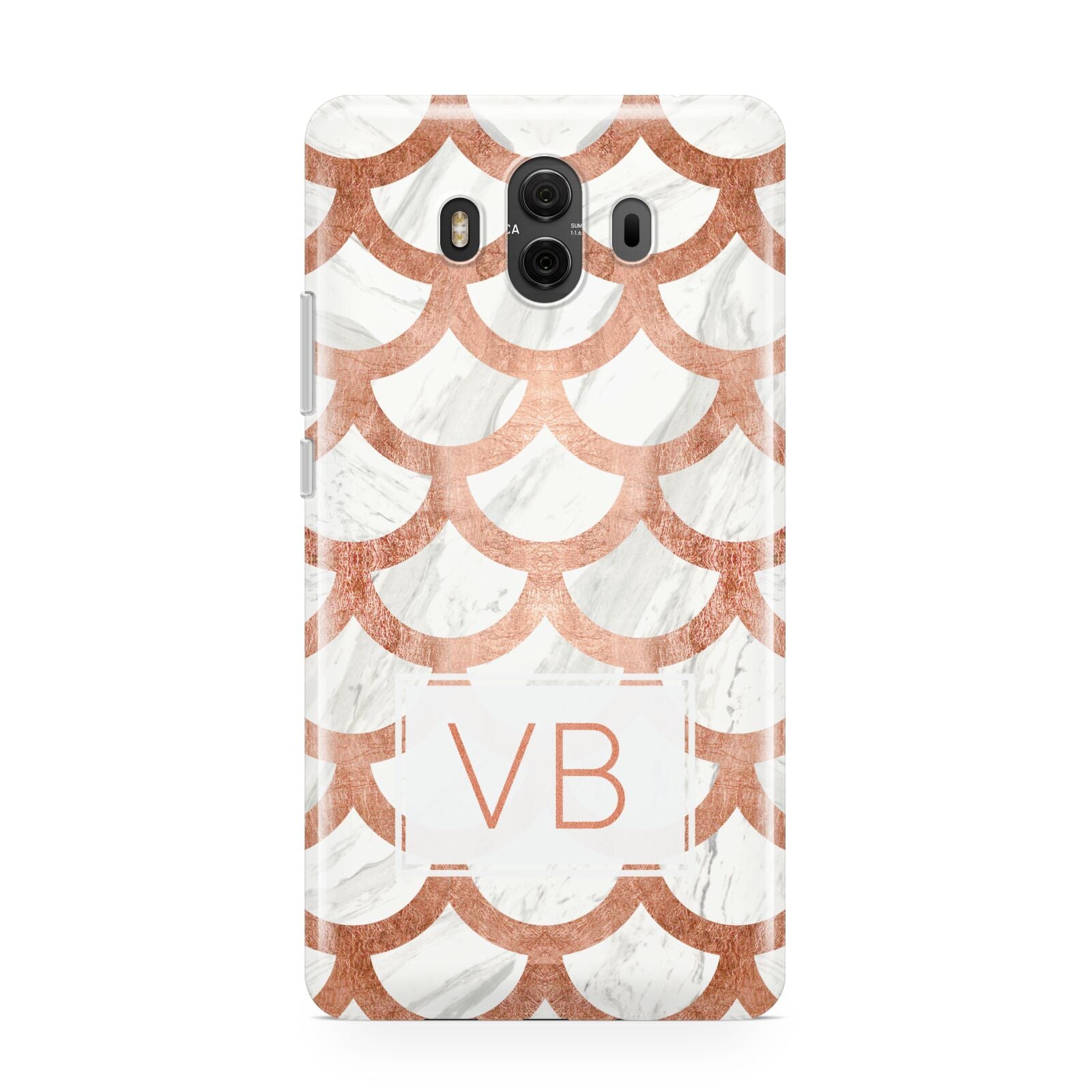 Personalised Marble Initials Scales Huawei Mate 10 Protective Phone Case