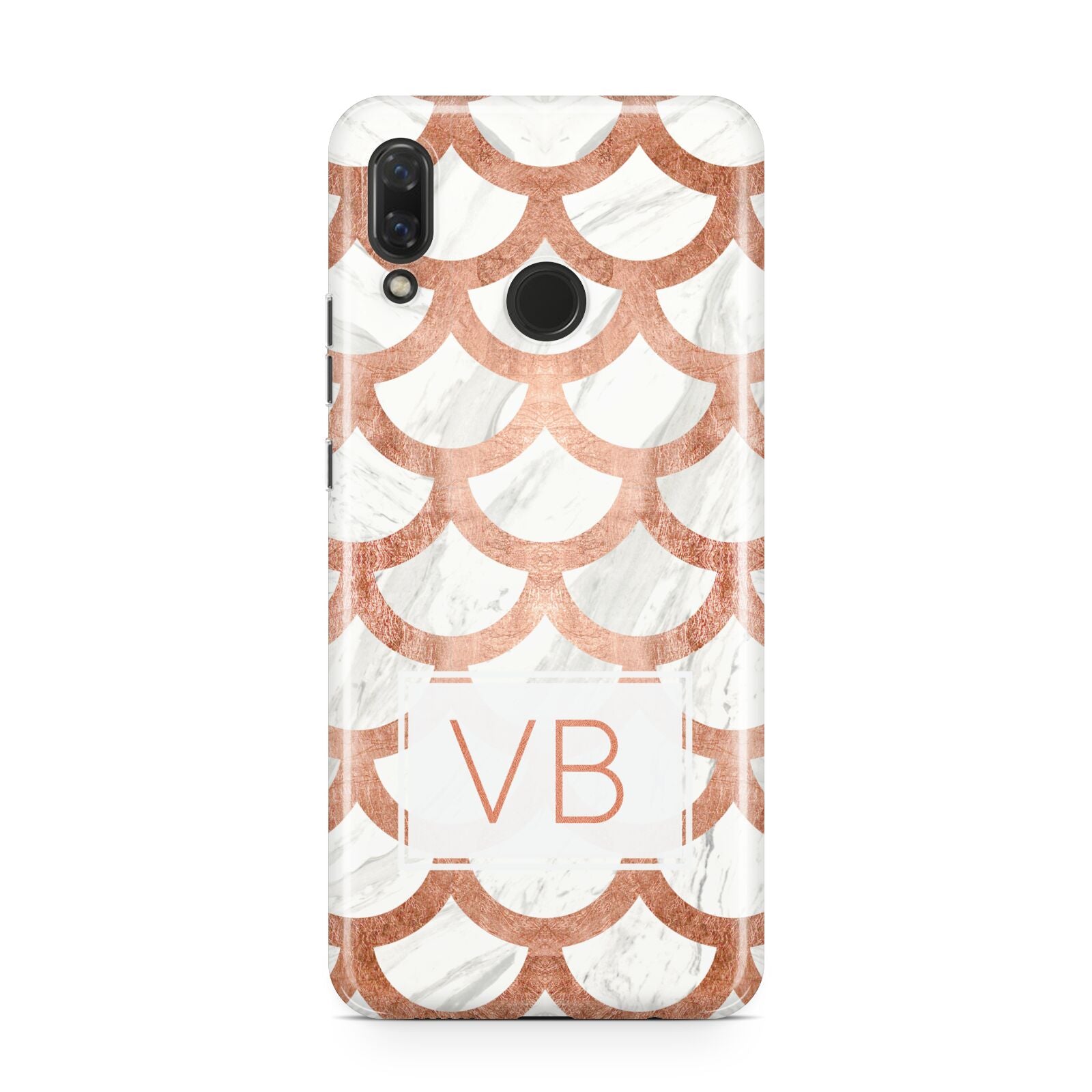 Personalised Marble Initials Scales Huawei Nova 3 Phone Case